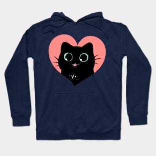 I Heart Black Cats! (Fun Edition) Hoodie